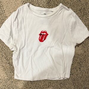 Rolling Stones Red Tongue Logo White Tee